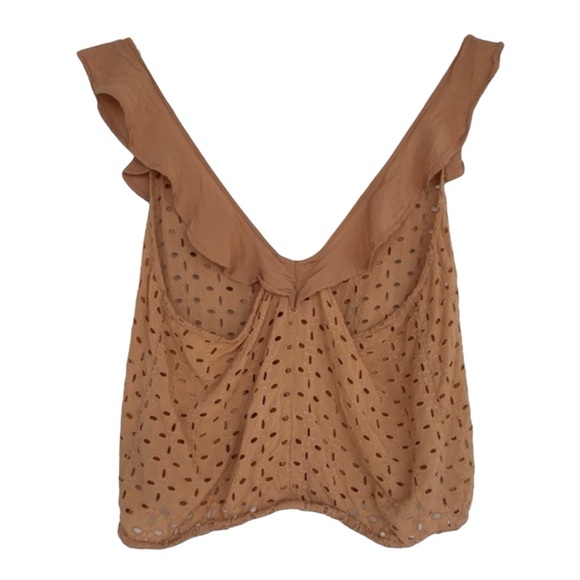 FREE PEOPLE Boho Soulshine Eyelet Tank *Butterscotch S - Picture 4 of 12